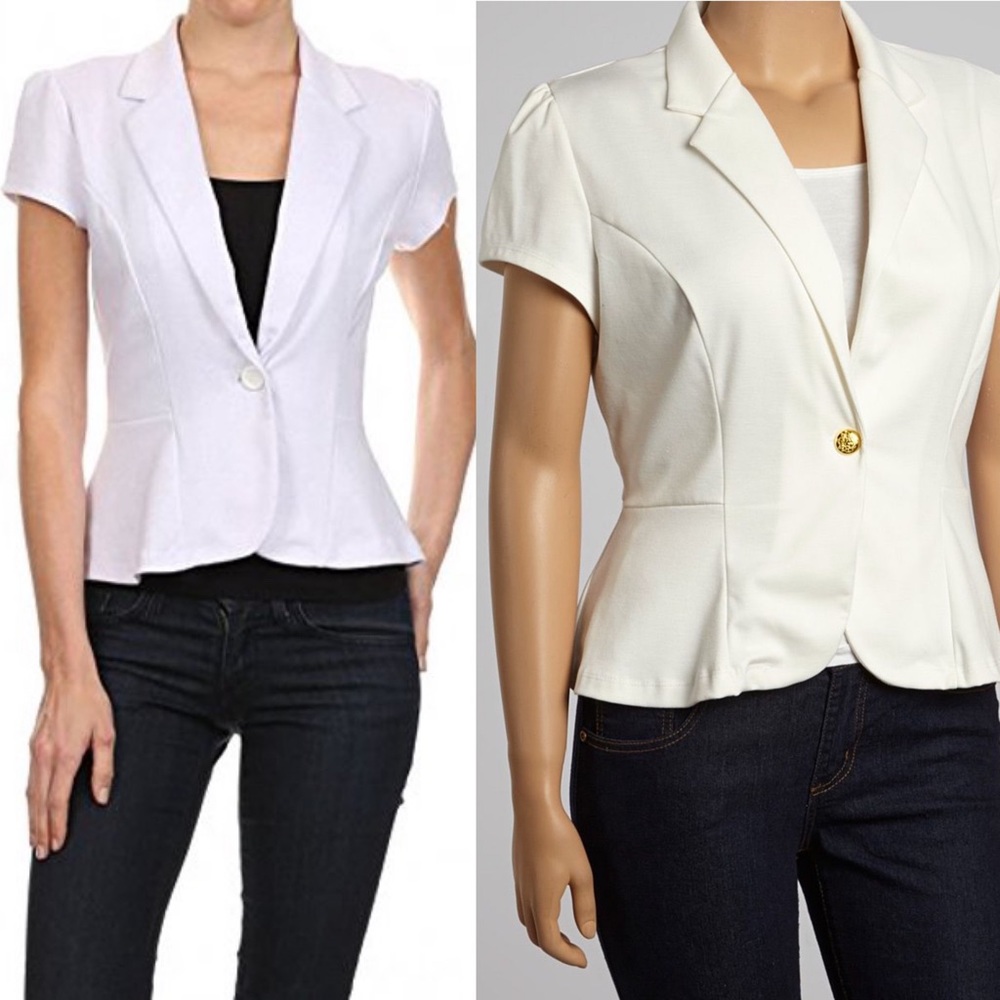 Express Design Studio White Cap Sleeve Blazer